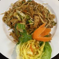 udon with vegan chicken  at Tau in Vienna