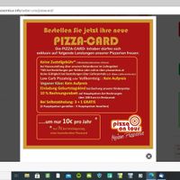Pizzacard discounts at Pizza on Tour - Delivery in Vienna