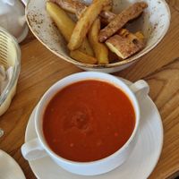 Tomato and roasted red pepper soup at Port Charlotte Hotel in Islay