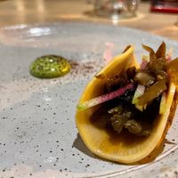 Celery Root, Rutabaga, Herby Tofu, Hen of the Woods  at Oyster Oyster in Washington