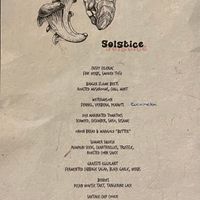 The July 20, 2022 Solstice menu.  at Oyster Oyster in Washington