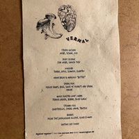 The June 16, 2022 Vernal menu. at Oyster Oyster in Washington