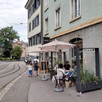 Exterior and outdoor seating at Kafi Franz in St Gallen