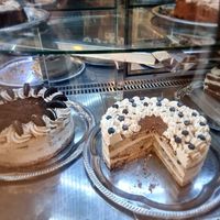 Cakes in counter at Café Flowery in Koblenz