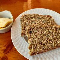 Vegan soda bread with olive spread at The Heron's Cove in Goleen