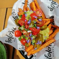 Loaded mexican fries without cheese at Rooftop Bar Mauve in Tilburg