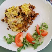 Vegan Lasagna at Tantens Gröna Parkcafé - Gula Villan in Uppsala