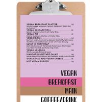 Separate vegan menu!  at Home Grain Breakfast and Bistro in Phuket