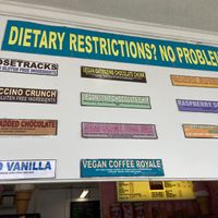 Selection March 29-30, 2025 (see the middle column). Both oat milk and soy milk based flavors.  at The Ice Cream Store in Rehoboth Beach