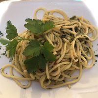 Aglio e olio (garlic oil pasta, I think it had fish in so just asked for it without)  at Monnalisa in Sorrento