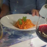 Spaghetti with tomato sauce at Monnalisa in Sorrento