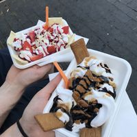 Vegan ice cream tray on the right at The Ice Cream Cottage in Tewkesbury