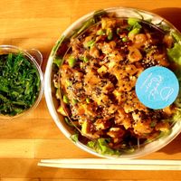 Poke and wakame from delivery.  at Aloha Poké Bar - Tri veže in Bratislava