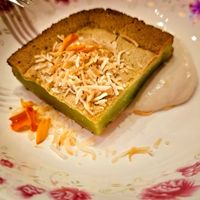 Warm Pandan Butter Nian Gao with Coconut custard at Lion Dance Cafe in Oakland