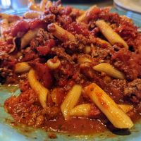 Impossible Bolognese (no cheese, for vegan) at Thunderbird Restaurant in Mount Carmel