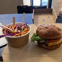 Clasic burger and coleslaw  at Eden Jaxx in Copenhagen