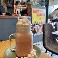 Strawberry milkshake with all the vegan trimmings!   at Port Espresso in Brixham