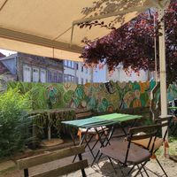 Outdoor seating at The Happy Nest in Porto