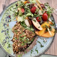 Leek and cashew tart with salad  at 1001 Saveurs Sauvages in Ajaccio
