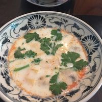 Coconut base soup with tofu at To1980 Vegan in Dusseldorf