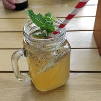 Lemongrass ice tea at To1980 Vegan in Dusseldorf