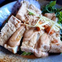 Tofu with peanut sauce at To1980 Vegan in Dusseldorf