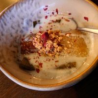 Gebackene Banane mit Reismantel in Kokosmilch at To1980 Vegan in Dusseldorf