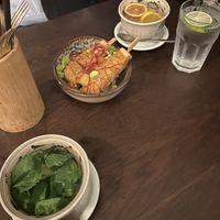 Teas and Saté sticks  at To1980 Vegan in Dusseldorf