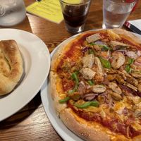 Build your own vegan pizza plus vegan garlic bread at Greens Pizza in Belfast