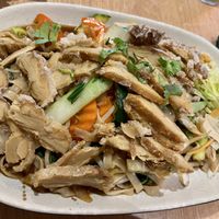 Fried rice noodles with veggies and vegan duck  at Tonkin in Flensburg