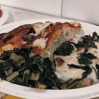 Catalogna and cime di rapa at Jaa Nu' Rosticceria Vegana in Genoa