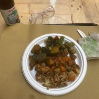 ‘Build your own plate’ style deli.  at Jaa Nu' Rosticceria Vegana in Genoa