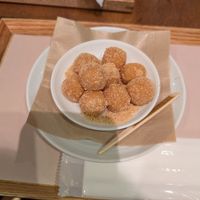 Sweet chewy rice balls at Ganjin Shokudo 鑑真食堂 in Kumamoto