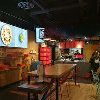 Tables and front desk at Crust Pizza Lab - Maybe closed in Malmo