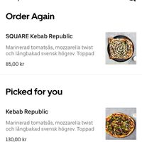 The misleading order page from the UberEats app.  at Crust Pizza Lab - Maybe closed in Malmo