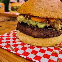 Vegan burger at Le Petit Chef Belge in Nazare