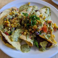 Refried bean quesadillas with salsa at Curve Roasters in Margate