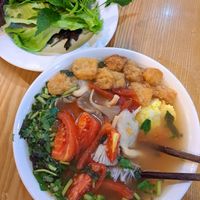 Some type of vegan crab soup at Loving Hut - Âu Cơ in Hanoi