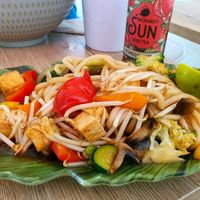 Xao with udon noodles, vegetables and tofu at An Banh Mi in Dusseldorf