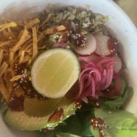 Charred pepper grain bowl  at Moniker Bar in Richland