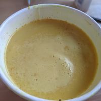 Golden mylk (basically a turmeric latte, v tasty) at Bloom in Logan
