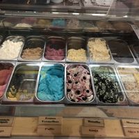 All ice cream with green letters is vegan   at Gelataria Puzzle in Caldas Da Rainha