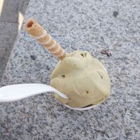 Helado de pistacho at La IBI in A Coruna