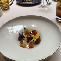 Tomato salad  at Pied a Terre in London