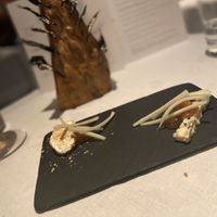 Coconut cheese roulade  at Pied a Terre in London
