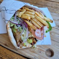 Chips in Souvlaki- "Melina Meat" left hand side of photo. at Alati in Bentleigh