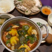 Spicy soup with lots of ingredients you want to add  at Shamballa Vegetarian Restaurant Lounge & Cafe in Ho Chi Minh City