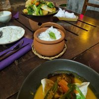 Winter Banana Curry and Fried Tofu at Shamballa Vegetarian Restaurant Lounge & Cafe in Ho Chi Minh City