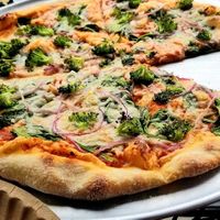 Vegan pizza with my faves! at Wise Pies in Terre Haute