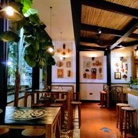 Dining area by bar at Hoppers - King's Cross  in North London